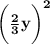 \purple{\bold{\bigg(\frac{2}{3}  {y} \bigg)^{2}}}