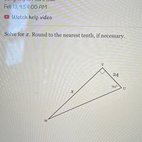 Slove for x. round to the nearest tenth if necessary