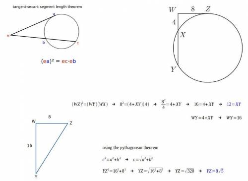 Let X, Y, and Z be points on a circle. Let line XY and the tangent to the circle at Z intersect at W