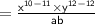 =   \sf\frac{ {x}^{10 - 11}  \times  {y}^{12 - 12} }{ab}  \\