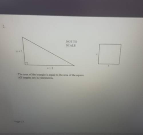 The area of the triangle is eqaula to the sqare show that x²-3x-2=0