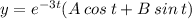 y=e^{-3t}(A\: cos\: t+B\:sin\:t)