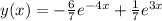 y(x)=-\frac{6}{7}e^{-4x}+\frac{1}{7}e^{3x}
