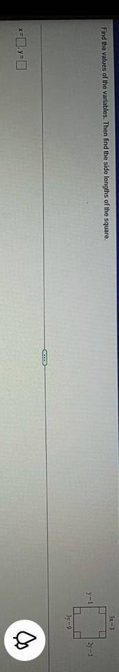 Help help I need help on this 

Find the values of the variables. Then find the side lengths o