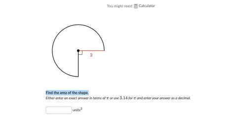 Find the area of the shape.