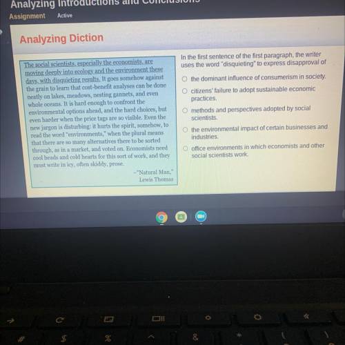 In the first sentence of the first paragraph, the writer

uses the word disquieting to express d