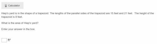 Hiep's yard is in the shape of a trapezoid. The lengths of the parallel sides of the trapezoid area