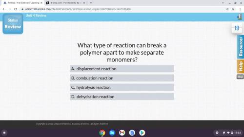 What type of reaction can break a polymer apart to make separate monomers?