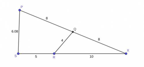 PQRS is a Quadrilateral such that pq=8cm , QR = 4cm and SR=5cm If PQ and SR are Produced to meet at