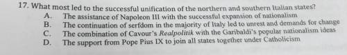 What most lead to the successful unification of the northern and southern Italian states￼?
