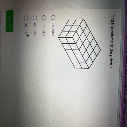 Find the volume of the prism