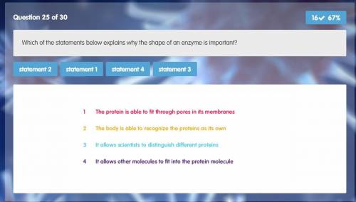 Which of the statements below explains why the shape of an enzyme is important?