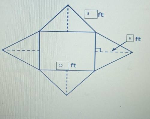 Find the surface area of the square pyramid