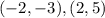 (-2,-3),(2,5)