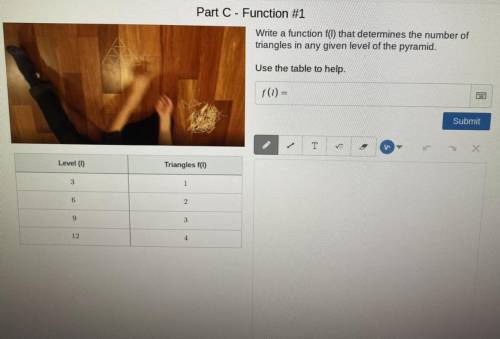 Write a function f(b) that determines the number of
triangles in any given level of the pyramid.