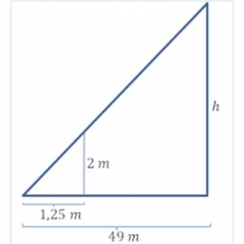 Utlizando el siguiente diagrama encuentra el valor de h

//
Using the diagram below, find the valu