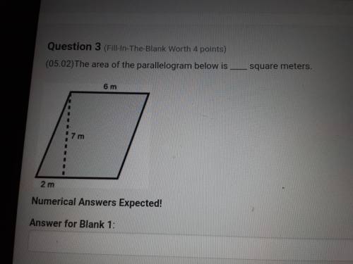 (5.02)The area of the parallelogram below is_ square meters.