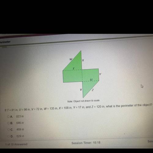 W

7
V
Z
Note: Object not drawn to scale
If T = 81 in, U = 96 in, V = 72 in, W= 135 in, X = 108 in