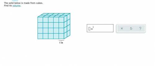 The solid below is made from cubes.
Find its volume.