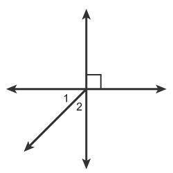 Which relationships describe angles 1 and 2?

Select each correct answer.
adjacent angles
vertical