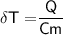 \sf{{\delta} T = }{\sf{\dfrac{ Q}{Cm}}}