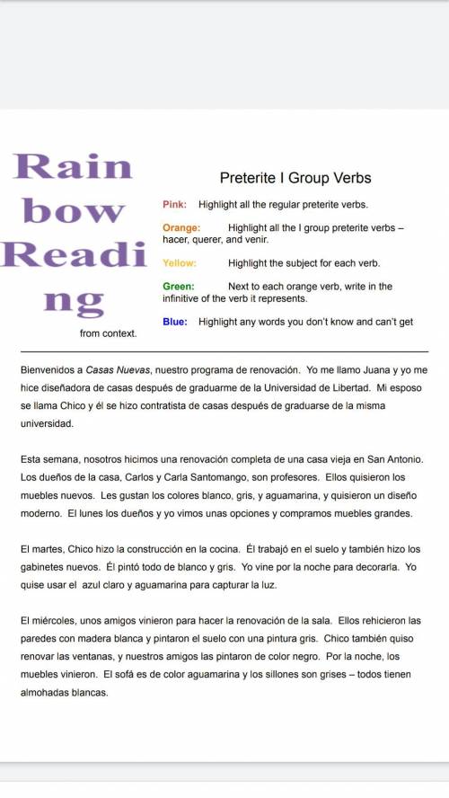 Highlight preterite I group verbs