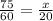 \frac{75}{60}  =  \frac{x}{20}