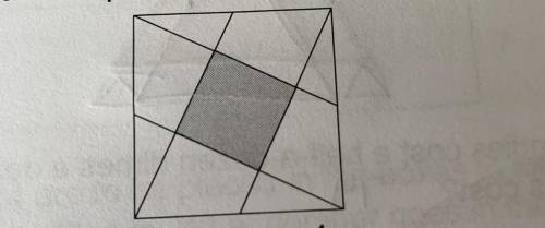 Help

The midpoints of the slides of a square are joined to its vertices as shown. What is th