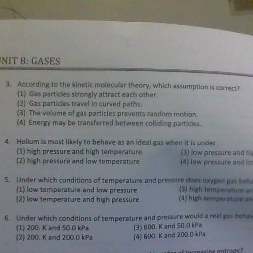 According to the kinetic molecular theory which assumption is correct
P.S It's # 3