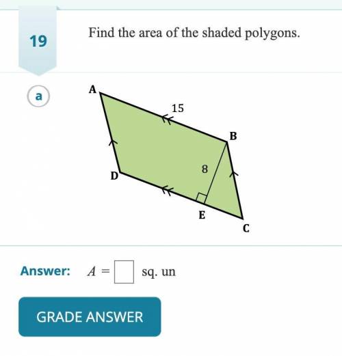 FInd the area of the shaded polygon
